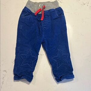 Mini Boden Royal Blue Corduroy Pants with Gray Waistband